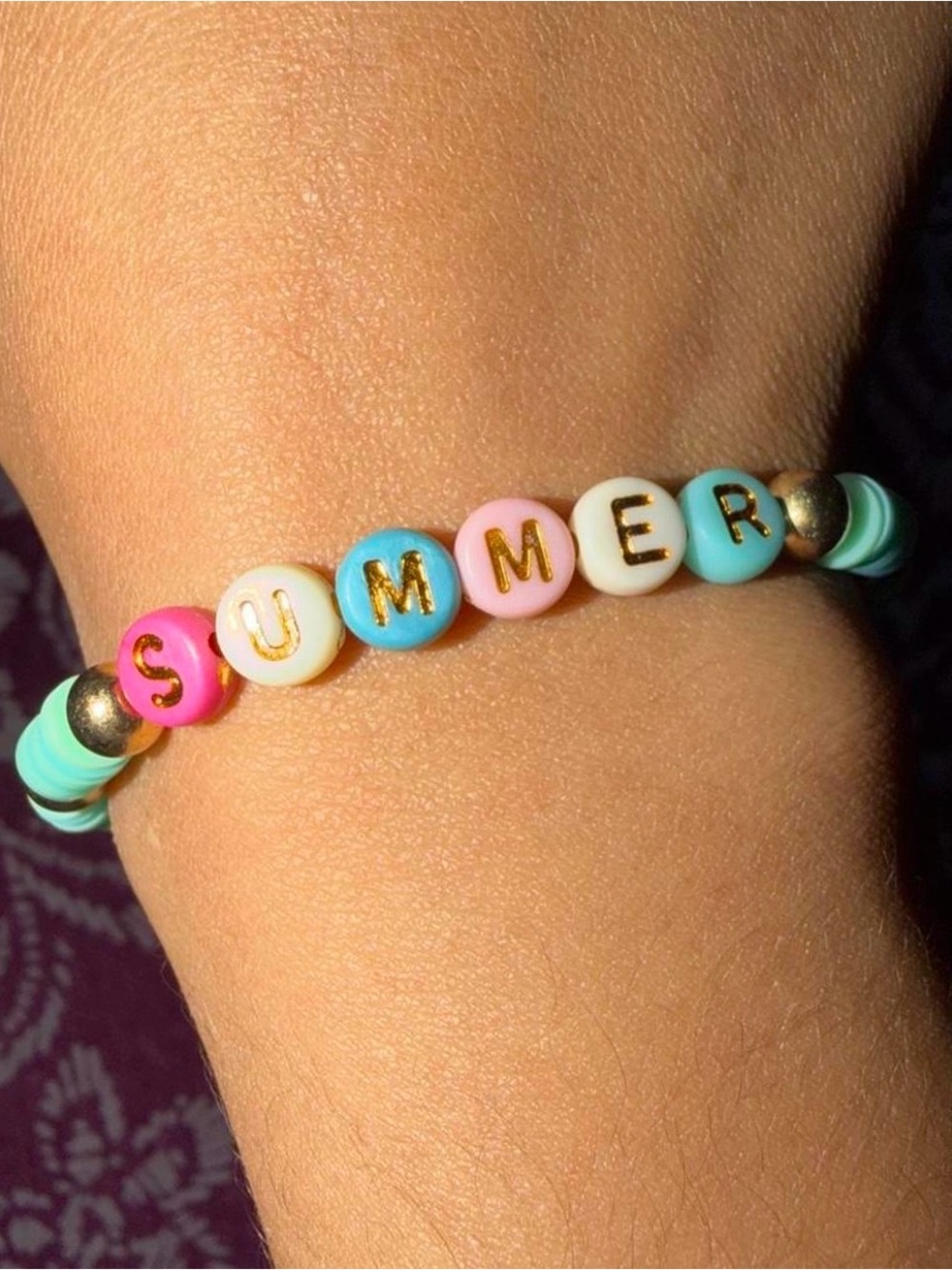 Pastel 'SUMMER' Letter Beaded Bracelet - Multicolor
